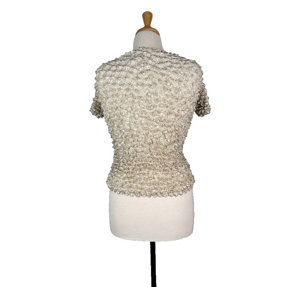 VTG Beige Popcorn Bubble Shirt Womens Small/Medium - Picture 5 of 5